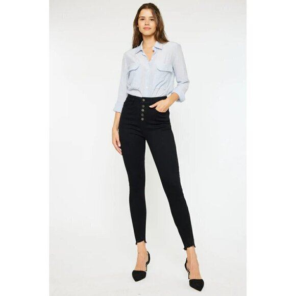 KanCan Greyson High Rise Super Skinny Jeans Black 7273BK 9/28 - Picture 1 of 8